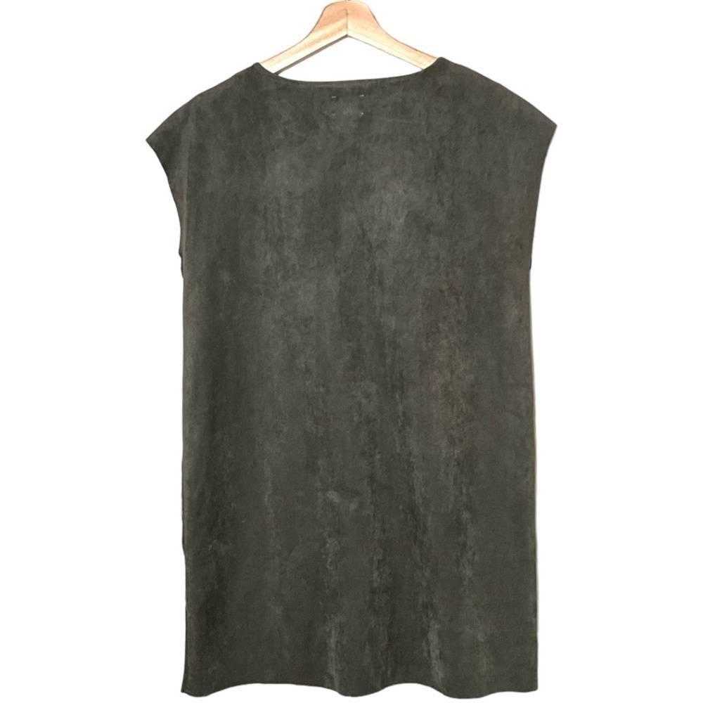 Aritzia Sleeveless Nori Faux Suede Mini Shift Dress in Olive - Picture 3 of 9